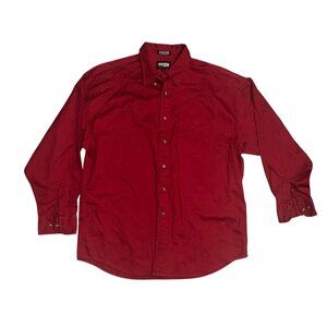 Resistol Mens XL Red Cotton Western Shirt